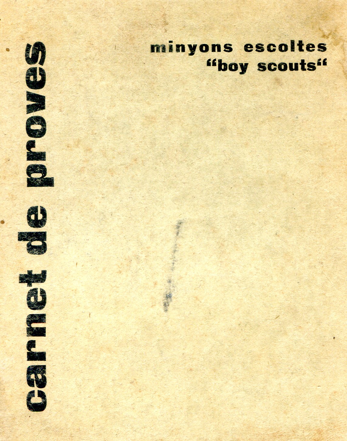 Carnet de proves : minyons escoltes : "boy scouts" - Portada